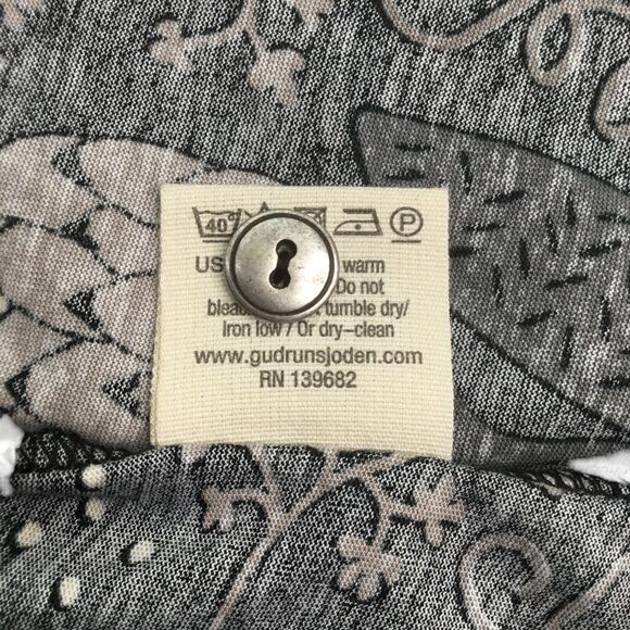 Gudrun Sjoden Shirt Dress sz M Floral Paisley Organic Pockets BOHO Lagenlook NEW - Picture 14 of 14